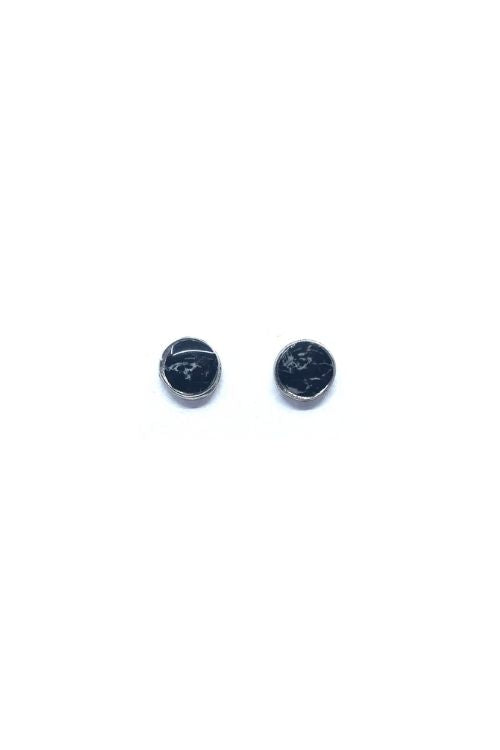 Lena Earrings - Black Marble Pewter