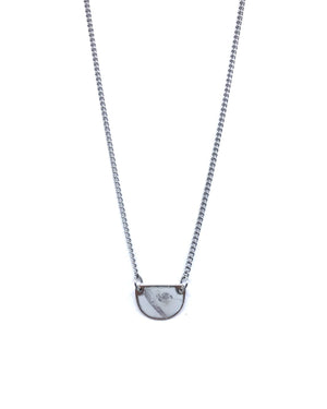 Beatrice Necklace - White Marble Pewter