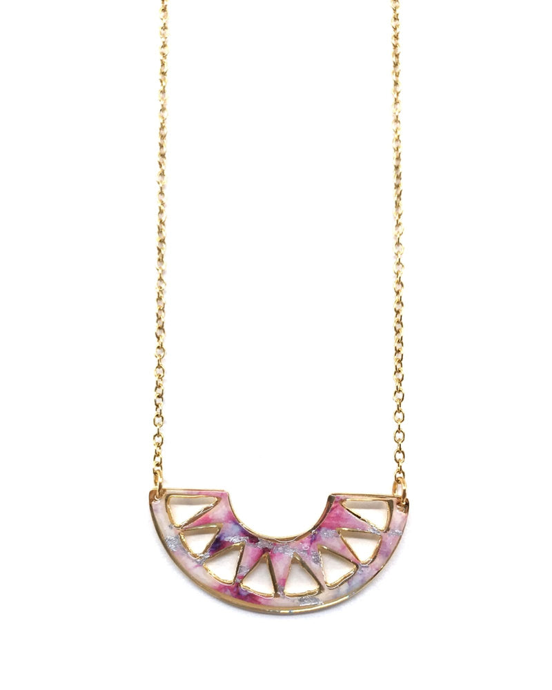 Cora Necklace - Gold plated, Shades of pink