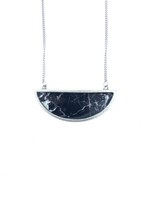 Bella Necklace - Black Marble Pewter