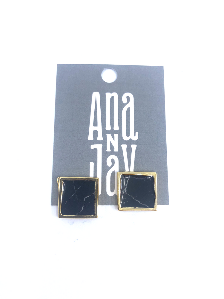 
                
                    Upload image to gallery, Mila Earrings - Black Marble Plated
                
            
