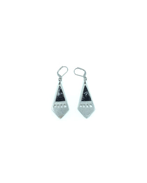 Boucles d'Oreilles Maïka - Étain Marbre Noir