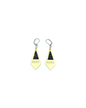 Maïka Earrings - Black Marble Plated
