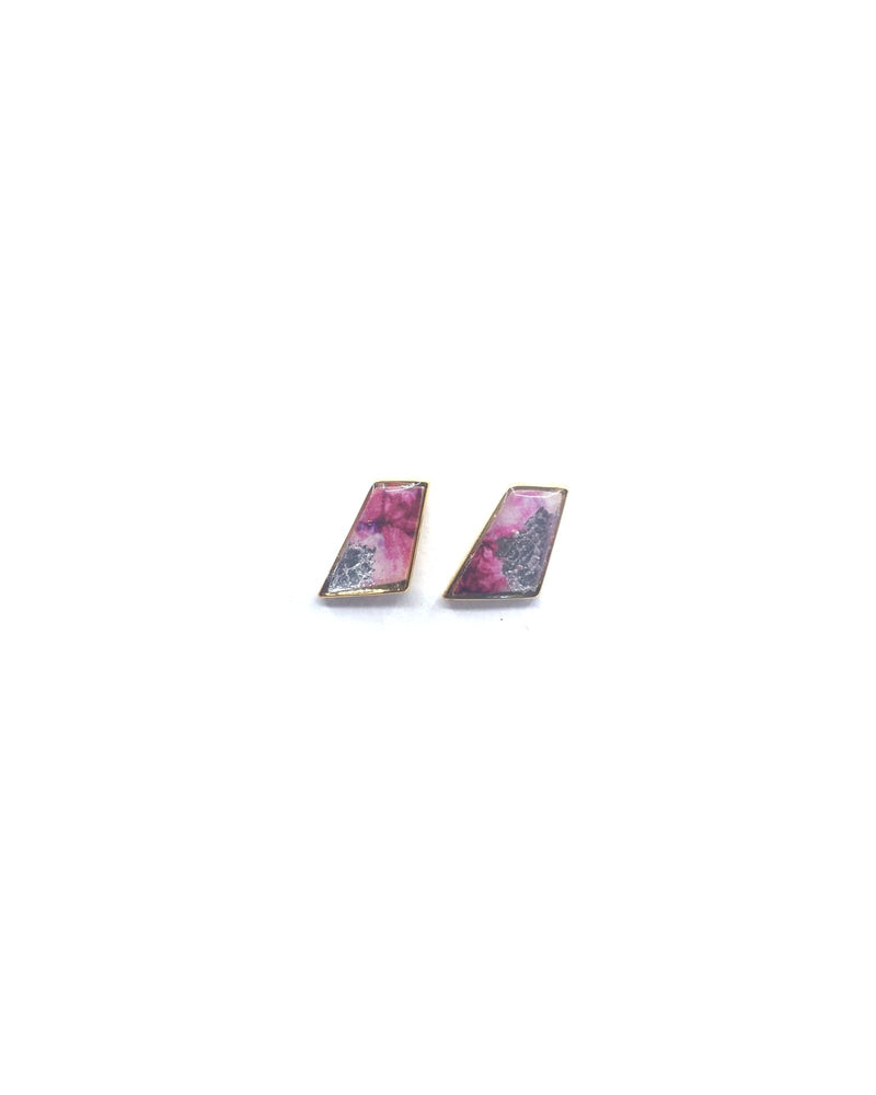 Lydia Earrings - Pink Marble Plated