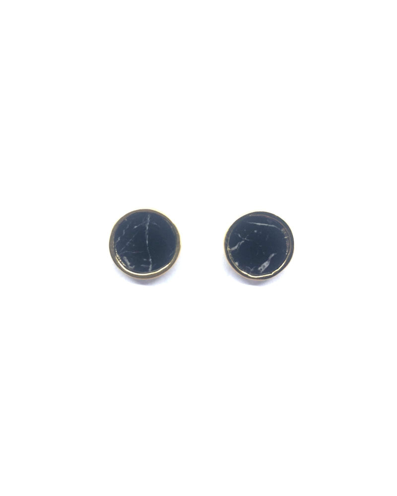 Stella Earrings - Black Marble Plated