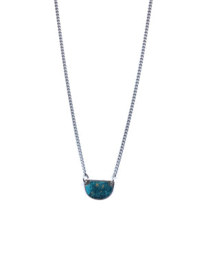 Beatrice Necklace - Turquoise Pewter and Gold