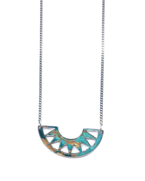 Cora necklace - Turquoise and gold pewter