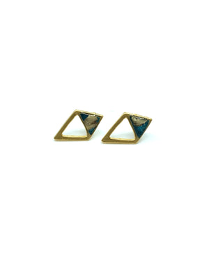 Boucles d'Oreilles Gabriella - Plaqué or Turquoise et or