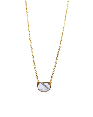 
                
                    Upload image to gallery, Beatrice Necklace - White Marble Gold Plated
                
            