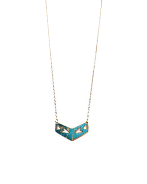 Collier Gigi - Plaqué or, Turquoise et or