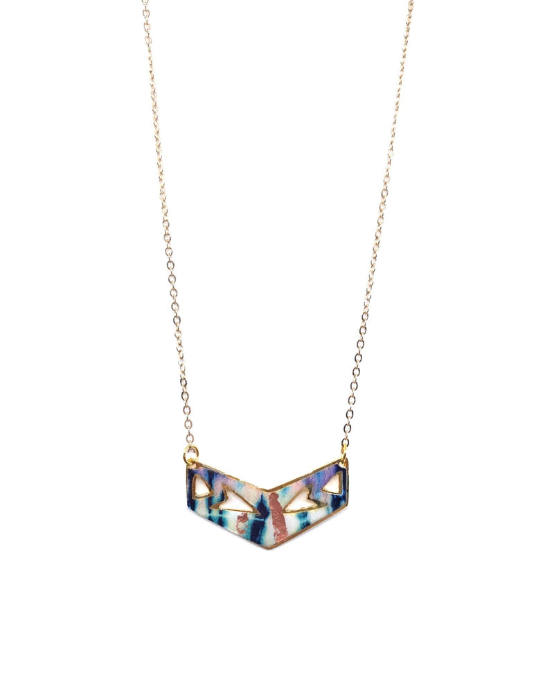 Gigi necklace - Gold plated, Copper indigo