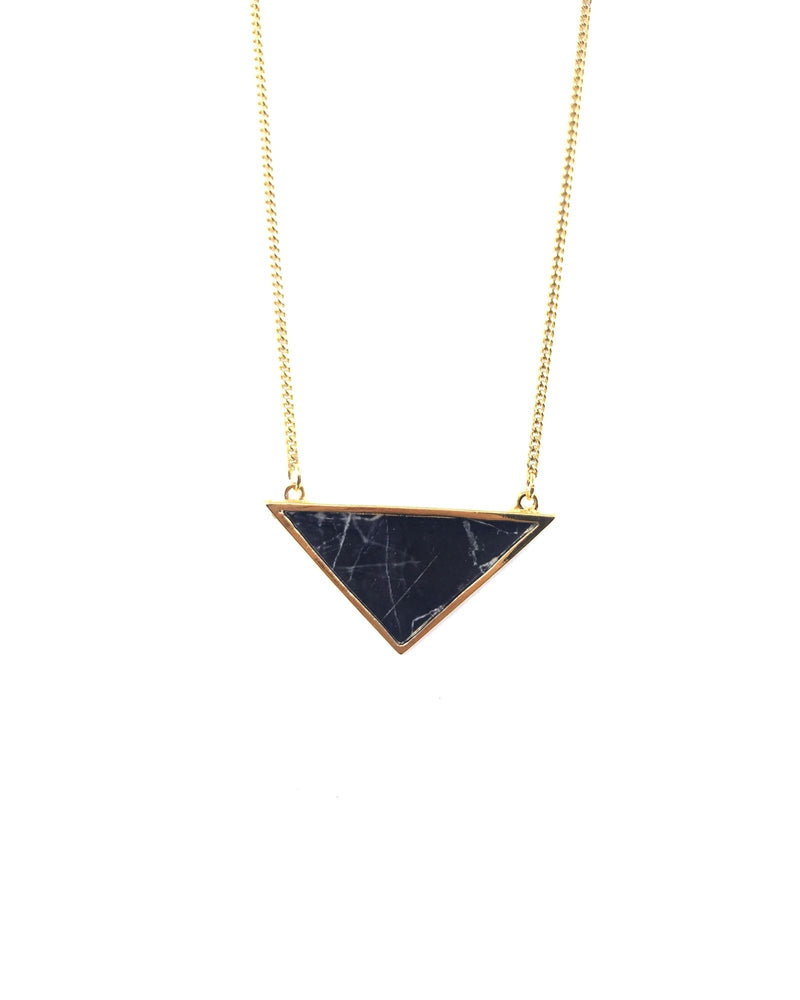
                
                    Upload image to gallery, Long Iris Necklace - Gold Plated, Black Marble
                
            