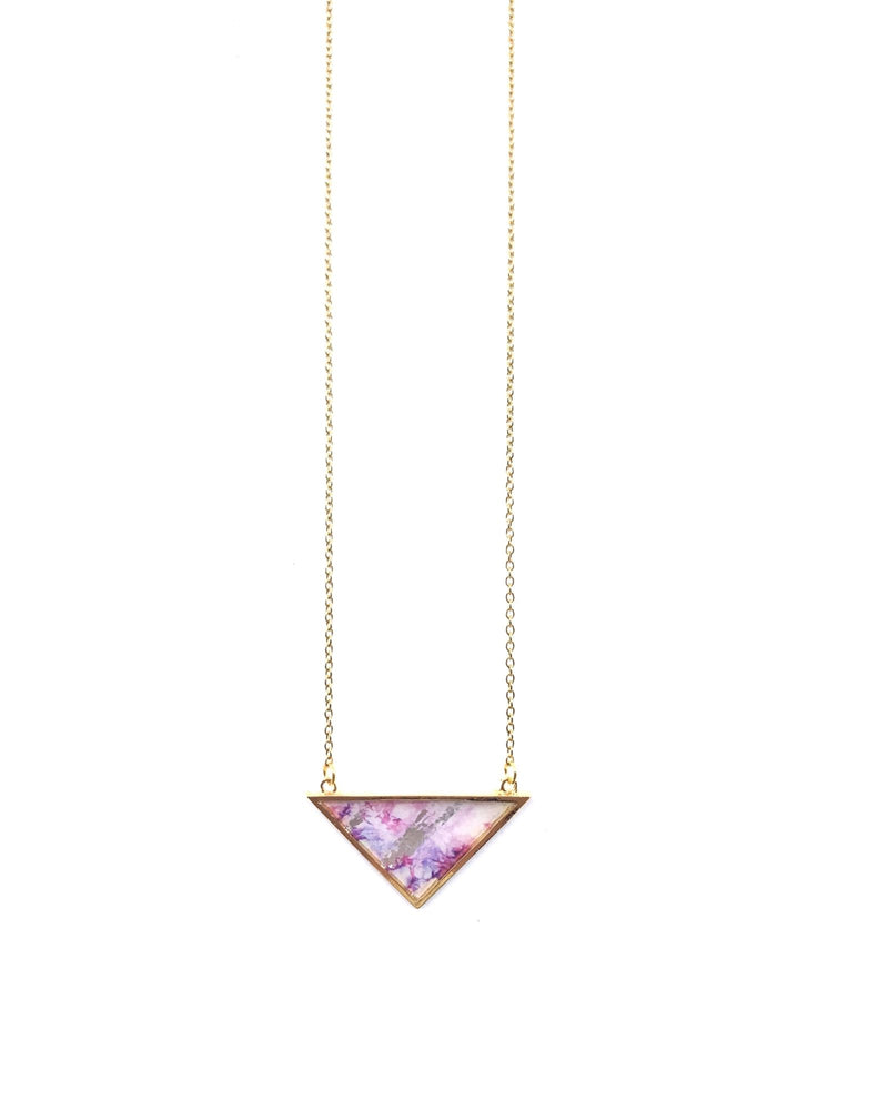 Long Iris Necklace - Gold plated, Shades of pink