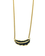 Jemma Necklace - Gold plated, Black marble