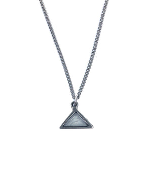 Meli Necklace - Pewter, White Marble